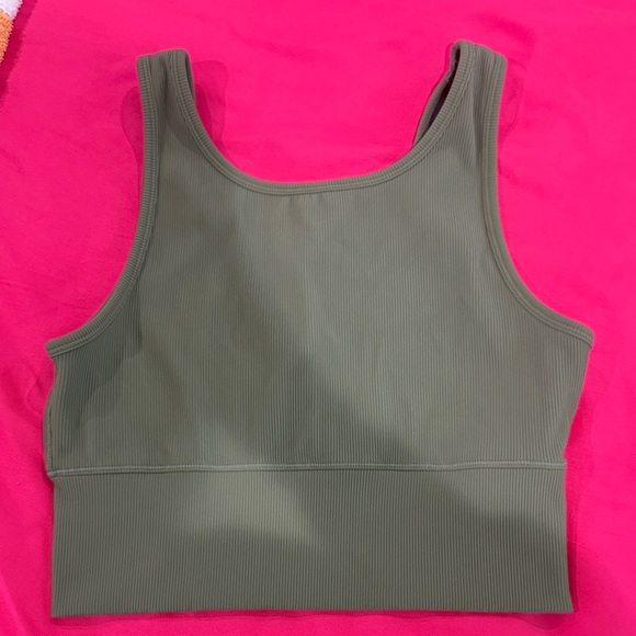 Green Ribbed Tank Top - Picture 1 of 2